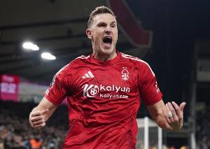 努诺接手森林后伍德英超非点球进球30球，与哈兰德并列同期最多