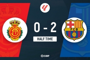 半场-巴萨暂2-0九人马洛卡 费兰争议破门拉菲尼亚头槌建功 半场-巴萨暂2-0九人马洛卡 费兰争议破门拉菲尼亚头槌建功