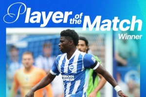 3次拦截全场最高,巴莱巴当选布莱顿1-1富勒姆一役队内最佳 3次拦截全场最高,巴莱巴当选布莱顿1-1富勒姆一役队内最佳