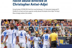 遭遇现场球迷种族歧视+全场嘘声,沙尔克球员赛后报警 遭遇现场球迷种族歧视+全场嘘声,沙尔克球员赛后报警