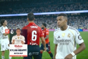 点射制胜!姆巴佩当选皇马1-0奥萨苏纳一役全场最佳 点射制胜!姆巴佩当选皇马1-0奥萨苏纳一役全场最佳