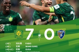 多点开花!北京国安7人完成进球,最终7-0大胜云南玉昆 多点开花!北京国安7人完成进球,最终7-0大胜云南玉昆