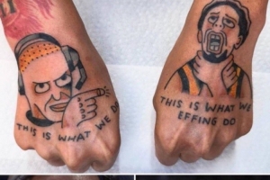 创意!球迷将哈利伯顿“锁喉”庆祝和雷吉-米勒回应照文在手背上 创意!球迷将哈利伯顿“锁喉”庆祝和雷吉-米勒回应照文在手背上