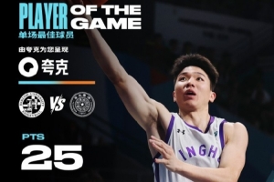 25分5板4助!清华大学后卫石奎连续两场当选全场最佳球员 25分5板4助!清华大学后卫石奎连续两场当选全场最佳球员
