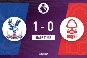 半场-水晶宫1-0领先诺丁汉森林 伊斯梅拉-萨尔破门格伊中柱 半场-水晶宫1-0领先诺丁汉森林 伊斯梅拉-萨尔破门格伊中柱