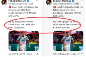 罗马诺手抖了🤣哈马比9号收到2队报价 罗马诺把500万打成1500万