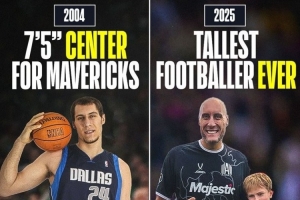 足篮两开花!2米26前NBA中锋转行踢足球 40岁上演职业联赛首秀 足篮两开花!2米26前NBA中锋转行踢足球 40岁上演职业联赛首秀