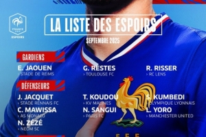 法国U21名单:约罗、乌戈丘库、特尔在列 法国U21名单:约罗、乌戈丘库、特尔在列