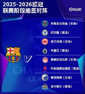 巴萨欧冠联赛阶段:切尔西、巴黎、纽卡等8队 巴萨欧冠联赛阶段:切尔西、巴黎、纽卡等8队