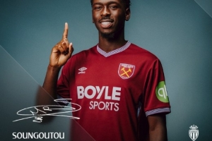 西汉姆联官方:摩纳哥21岁中场马加萨加盟,球员也可胜任中卫 西汉姆联官方:摩纳哥21岁中场马加萨加盟,球员也可胜任中卫