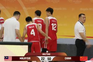 没啥压力!中国男篮U16半场50-22领先马来西亚!两节均得到25分 没啥压力!中国男篮U16半场50-22领先马来西亚!两节均得到25分