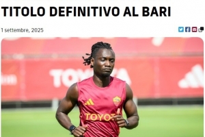 官方:罗马中场达尔伯转会加盟意乙俱乐部巴里,签约至2028年 官方:罗马中场达尔伯转会加盟意乙俱乐部巴里,签约至2028年