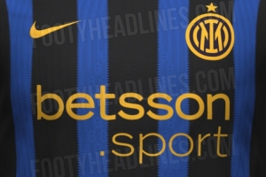 外媒透露下赛季国米主场球衣设计:蓝黑条纹+锯齿,金黄色队徽 外媒透露下赛季国米主场球衣设计:蓝黑条纹+锯齿,金黄色队徽