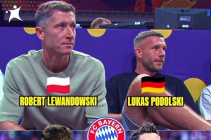 世界足球先生来了！莱万多夫斯基和波多尔斯基现场观战欧锦赛