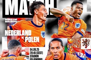 荷兰队发布世预赛海报:范迪克、赖因德斯、邓弗里斯、德佩出镜 荷兰队发布世预赛海报:范迪克、赖因德斯、邓弗里斯、德佩出镜