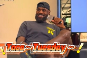 小学生问詹姆斯周二吃taco吗？老詹喊出经典口号gigigi 全场爆笑