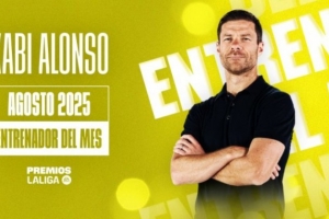 3战全胜完美开局!官方:皇马主帅阿隆索当选西甲8月最佳主教练 3战全胜完美开局!官方:皇马主帅阿隆索当选西甲8月最佳主教练