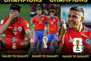 彻底沉沦!曾2连美洲杯冠军的智利,现南美垫底连续3届无缘世界杯 彻底沉沦!曾2连美洲杯冠军的智利,现南美垫底连续3届无缘世界杯