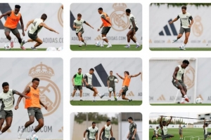 皇马官方:卡马文加、贝林参加部分合练,恩德里克和门迪单独训练 皇马官方:卡马文加、贝林参加部分合练,恩德里克和门迪单独训练