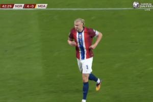 半场戴帽!哈兰德连入3球,挪威4-0领先摩尔多瓦 半场戴帽!哈兰德连入3球,挪威4-0领先摩尔多瓦