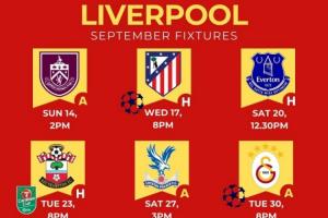 魔鬼赛程开启!利物浦9月下半月17天6赛,最后还要远征土耳其 魔鬼赛程开启!利物浦9月下半月17天6赛,最后还要远征土耳其