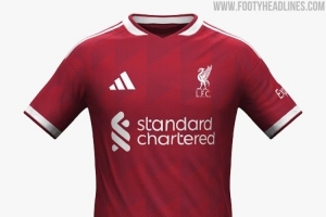 利物浦26-27赛季主场球衣谍照:采用深红色调+白色细节装饰 利物浦26-27赛季主场球衣谍照:采用深红色调+白色细节装饰