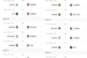 谁的赛程更好?中超仅剩6轮,蓉城申花,国安海港下轮直接对话 谁的赛程更好?中超仅剩6轮,蓉城申花,国安海港下轮直接对话