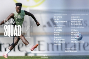 皇马客战皇社大名单:姆巴佩、维尼修斯在列,吕迪格缺席 皇马客战皇社大名单:姆巴佩、维尼修斯在列,吕迪格缺席