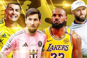 💰英媒盘点去年体坛收入榜:C罗1.92亿镑第1,梅西第3詹姆斯第4 💰英媒盘点去年体坛收入榜:C罗1.92亿镑第1,梅西第3詹姆斯第4