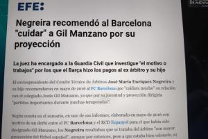 开炮😡皇马TV晒报告：内格雷拉曾建议巴萨与裁判曼萨诺搞好关系