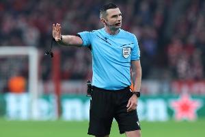 欧足联官方:奥利弗裁判组执法国米VS阿贾克斯的欧冠小组赛 欧足联官方:奥利弗裁判组执法国米VS阿贾克斯的欧冠小组赛