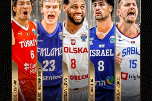 欧锦赛二阵阵容: 约基奇、马尔卡宁、阿夫迪亚、奥斯曼、劳埃德 欧锦赛二阵阵容: 约基奇、马尔卡宁、阿夫迪亚、奥斯曼、劳埃德