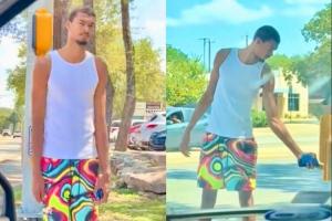 网友拍到文班一个人户外散步 乖乖按按钮才能通过斑马线红绿灯 网友拍到文班一个人户外散步 乖乖按按钮才能通过斑马线红绿灯