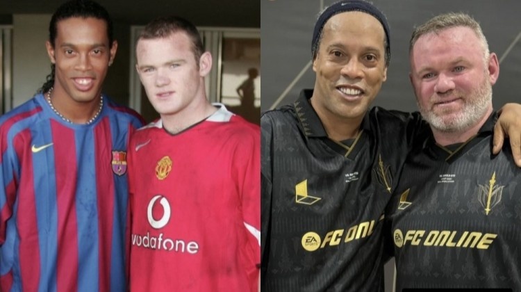 跨越20年~小罗和鲁尼合影对比,岁月对谁“下手”更狠?😃 跨越20年~小罗和鲁尼合影对比,岁月对谁“下手”更狠?😃