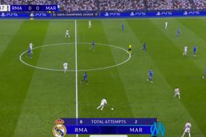 按着打!比赛皇马vs马赛仅过15分钟,皇马已射门8脚 按着打!比赛皇马vs马赛仅过15分钟,皇马已射门8脚