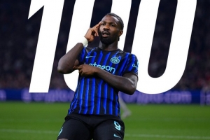 小图拉姆本轮欧冠迎国米生涯百场里程碑:已贡献38球24助攻 小图拉姆本轮欧冠迎国米生涯百场里程碑:已贡献38球24助攻