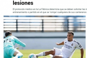 马卡:自家青训在U20集训受伤,皇马要求西足协提供受伤时的录像 马卡:自家青训在U20集训受伤,皇马要求西足协提供受伤时的录像