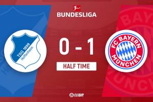 半场-拜仁暂1-0霍芬海姆 凯恩破门小将伦纳特-卡尔助攻 半场-拜仁暂1-0霍芬海姆 凯恩破门小将伦纳特-卡尔助攻