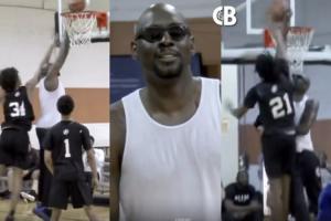 43岁前NBA球员达柳斯-迈尔斯突袭美高训练馆 戴着墨镜教育高中生~ 43岁前NBA球员达柳斯-迈尔斯突袭美高训练馆 戴着墨镜教育高中生~