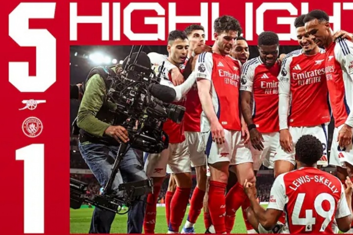 酣畅淋漓!上赛季英超,哈弗茨传射赖斯2助,阿森纳5-1大胜曼城 酣畅淋漓!上赛季英超,哈弗茨传射赖斯2助,阿森纳5-1大胜曼城