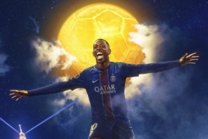 😎法甲晒登贝莱金球海报:世界最佳球员效力于法甲 😎法甲晒登贝莱金球海报:世界最佳球员效力于法甲