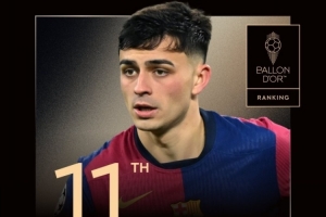 2025年金球奖第11名:22岁巴萨中场佩德里,生涯第二次提名 2025年金球奖第11名:22岁巴萨中场佩德里,生涯第二次提名