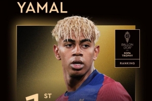 再次获奖!亚马尔成为首位获得多个科帕奖的球员 再次获奖!亚马尔成为首位获得多个科帕奖的球员