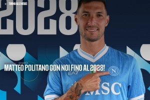 身价1000万欧!官方:那不勒斯与32岁前锋波利塔诺续约至2028年 身价1000万欧!官方:那不勒斯与32岁前锋波利塔诺续约至2028年