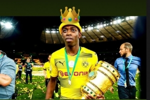 罗伊斯晒登贝莱头戴王冠PS照片,祝贺前队友获得金球奖 罗伊斯晒登贝莱头戴王冠PS照片,祝贺前队友获得金球奖