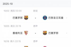 太难了!巴萨后续赛程:下周1周3赛,十月初踢巴黎十月底国家德比 太难了!巴萨后续赛程:下周1周3赛,十月初踢巴黎十月底国家德比