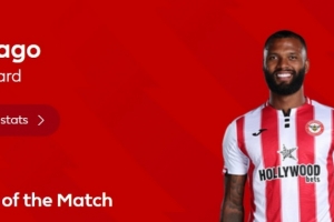 20分钟梅开二度,官方:伊戈尔当选布伦特福德3-1曼联全场最佳 20分钟梅开二度,官方:伊戈尔当选布伦特福德3-1曼联全场最佳