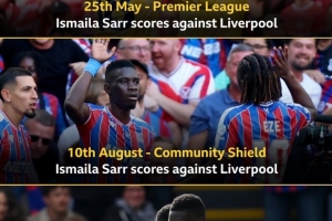 红军苦主,水晶宫前锋萨尔连续3次面对利物浦均破门 红军苦主,水晶宫前锋萨尔连续3次面对利物浦均破门