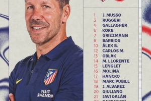 马竞公布对阵法兰克福名单:阿尔瓦雷斯领衔,索尔洛特因伤缺席 马竞公布对阵法兰克福名单:阿尔瓦雷斯领衔,索尔洛特因伤缺席