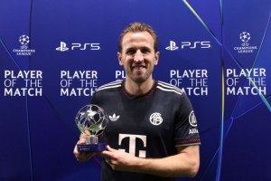 梅开二度!官方:凯恩当选拜仁5-1帕福斯的全场最佳球员 梅开二度!官方:凯恩当选拜仁5-1帕福斯的全场最佳球员